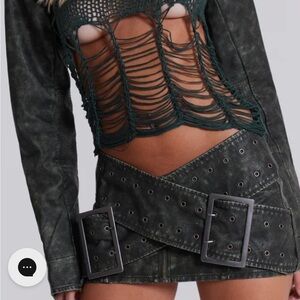 Jaded London Assassin Micro Mini Skirt in Charcoal Size  8 NWT